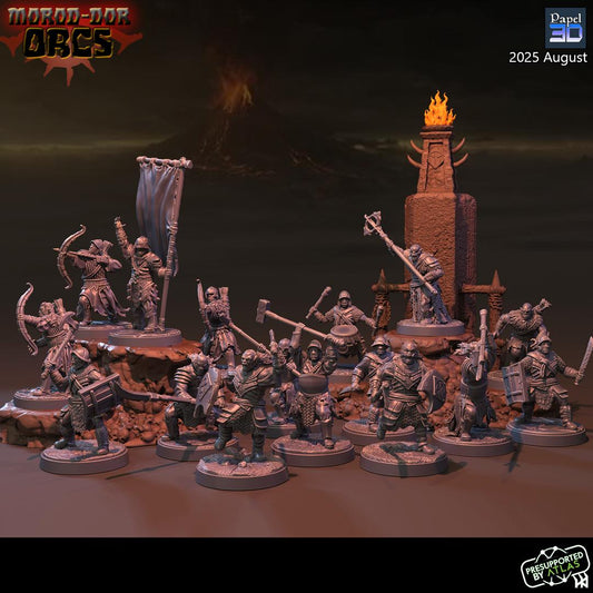 Morod-Dor Orcs Army Warband Set | 28mm Fantasy Wargaming Miniatures | Full Army Bundle | RPG & Tabletop Proxy Models