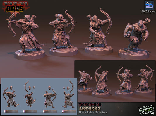 Morod-Dor Orcs Archers  | 28mm Fantasy Wargaming Miniatures | Full Army Bundle | RPG & Tabletop Proxy Models | Mordor Orcs | Angmar | MESBG