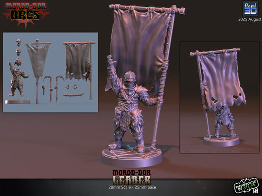 Morod-Dor Orc Leader | 28mm Fantasy Wargaming Miniatures | Mordor Orc | RPG & Tabletop Proxy Models | orc captain | mesbg