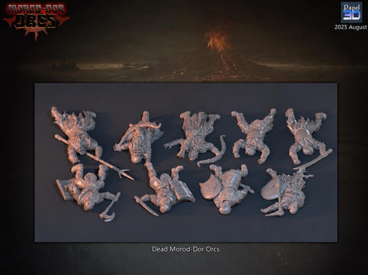 Morod-Dor Orcs Casualties Set | 28mm Fantasy Wargaming Miniatures |  Mordor Orcs | RPG & Tabletop Proxy Models | Dead Orcs