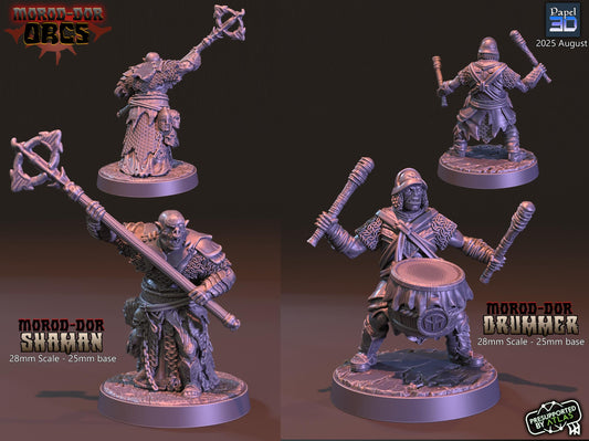 Morod-Dor Orc Shaman, Drummer | 28mm Fantasy Wargaming Miniatures | Mordor Orc | RPG & Tabletop Proxy Models | orc captain | mesbg