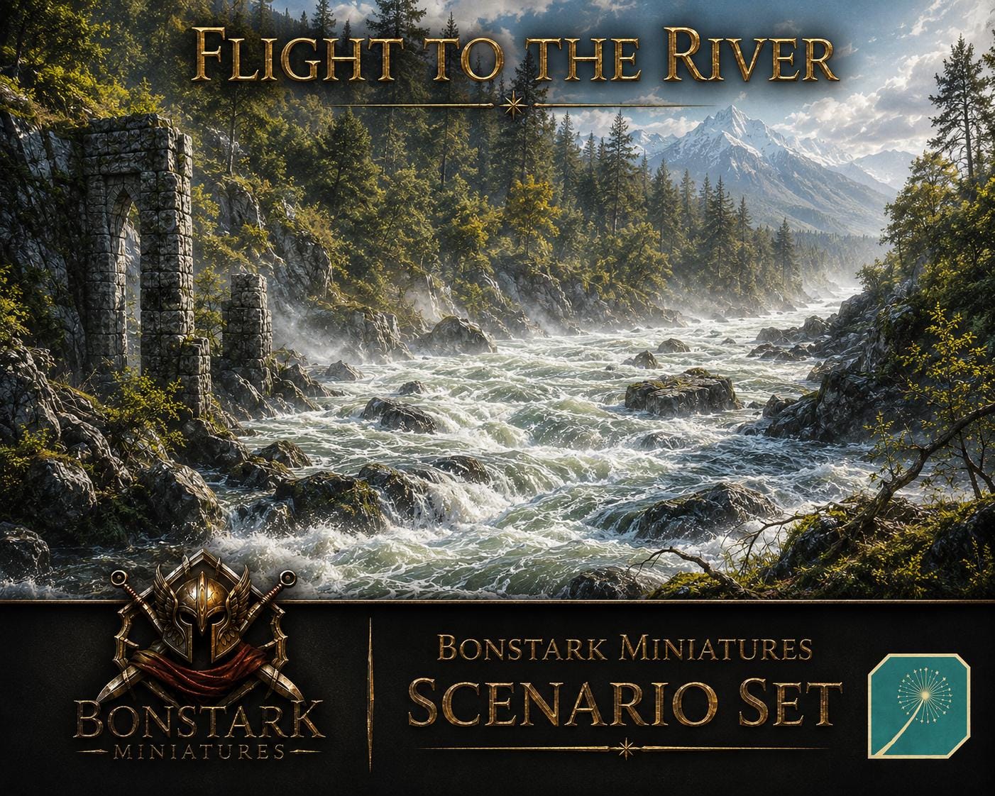 Flight to the River Scenario Set | 28mm Fantasy Wargaming Miniatures | Army Bundle | RPG & Tabletop Proxy Models | Ringwraiths | Arwen
