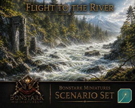 Flight to the River Scenario Set | 28mm Fantasy Wargaming Miniatures | Army Bundle | RPG & Tabletop Proxy Models | Ringwraiths | Arwen